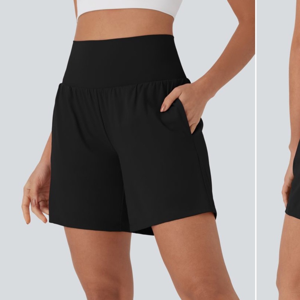 SoftlyZero Airy Super High Waisted 2-in-1 Cool Touch Yoga Shorts 7" with Pockets